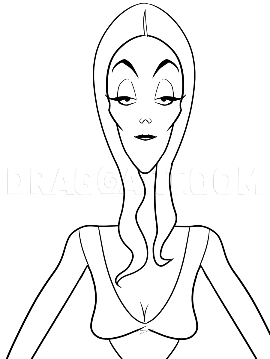 Morticia Addams Coloring Pages