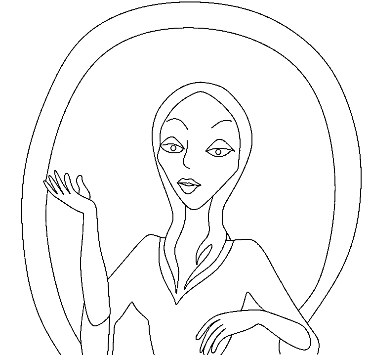 Morticia from The Addams Family Coloring Page