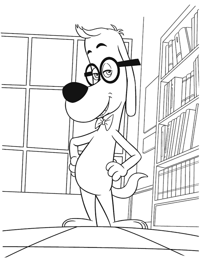 Mr. Peabody Smiling Coloring Page