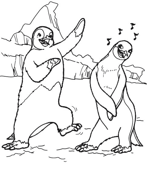 Mumble and Gloria Coloring Page