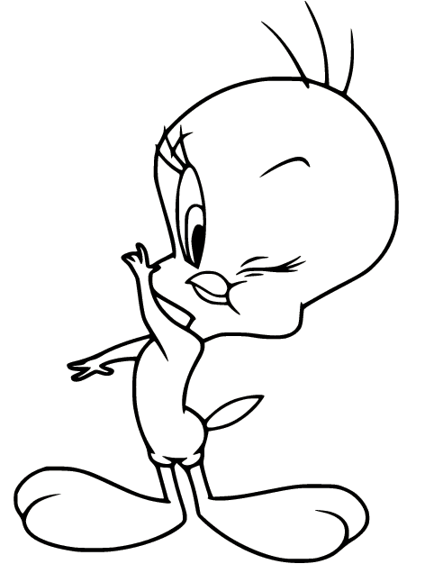 Naughty Tweety Bird Coloring Page