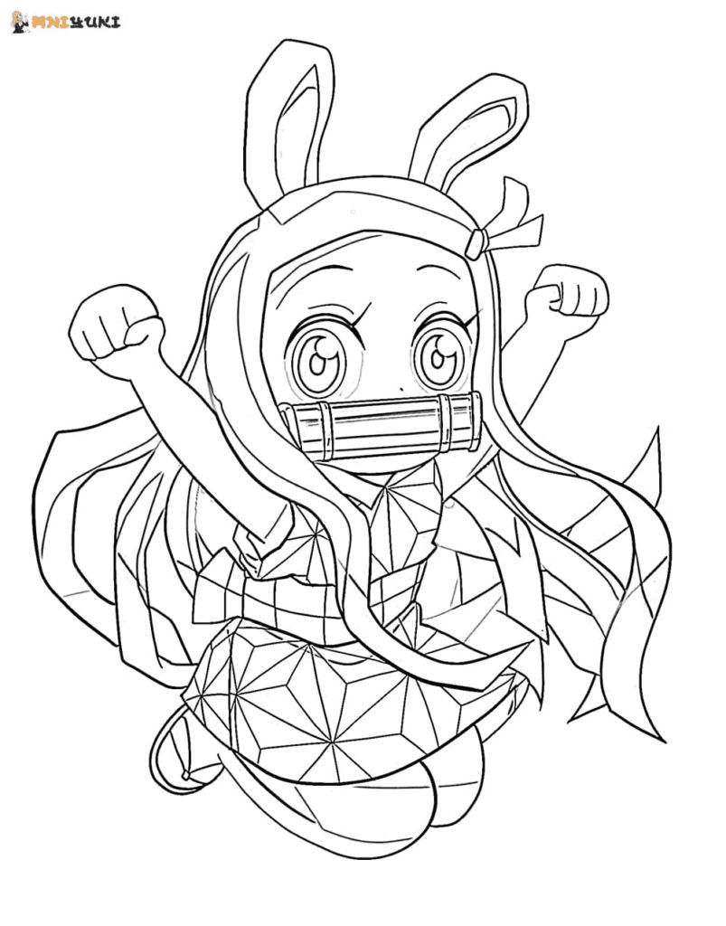 Nezuko Bunny Coloring Pages