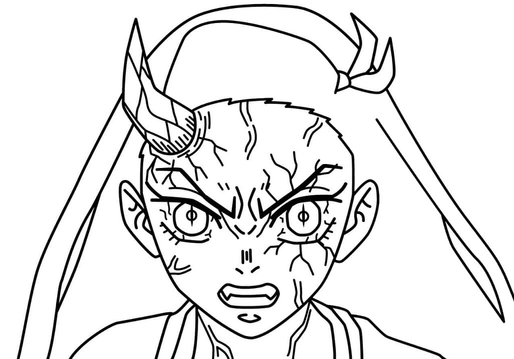 Para Colorir Nezuko do anime Demon Slayer Imprimir Grátis