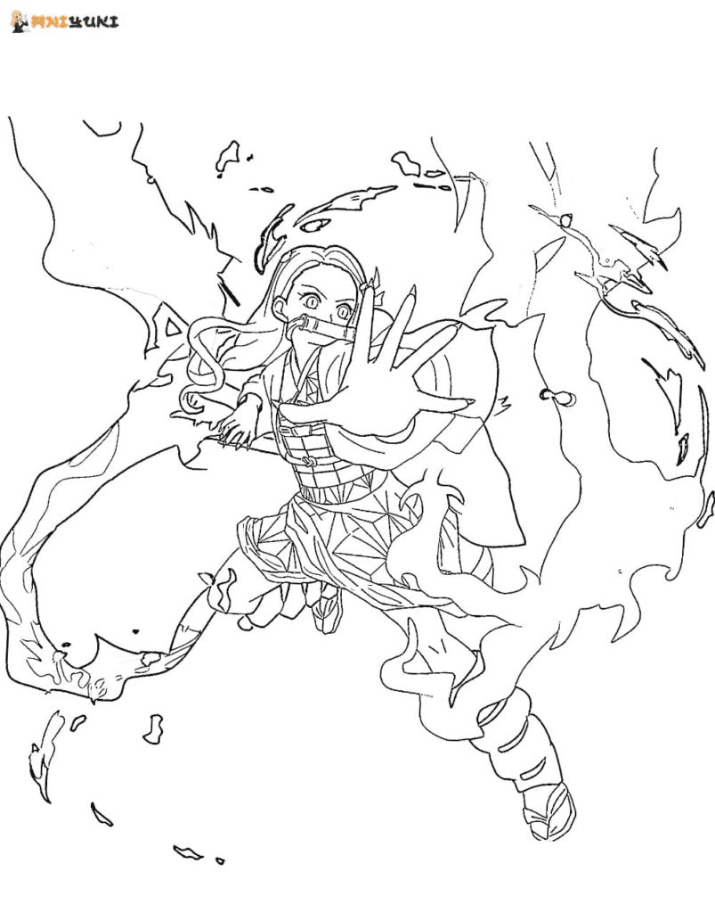 Desenhos da Nezuko de Demon Slayer para colorir, baixar e imprimir