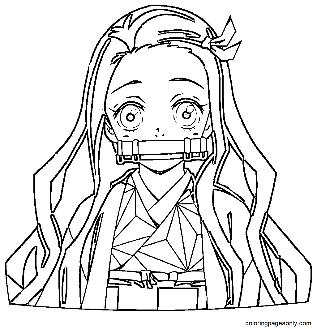 Nezuko Free Printable Coloring Pages