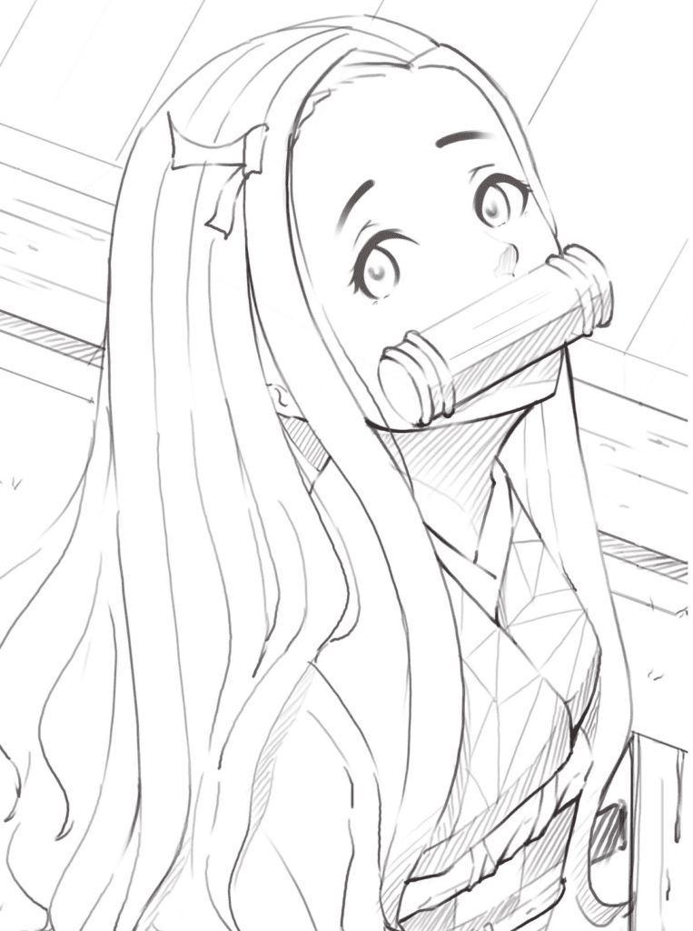 Nezuko Free Coloring Pages