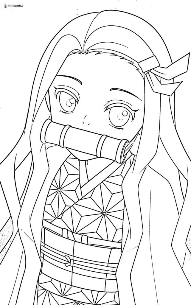 Printable Coloring Nezuko Coloring Pages