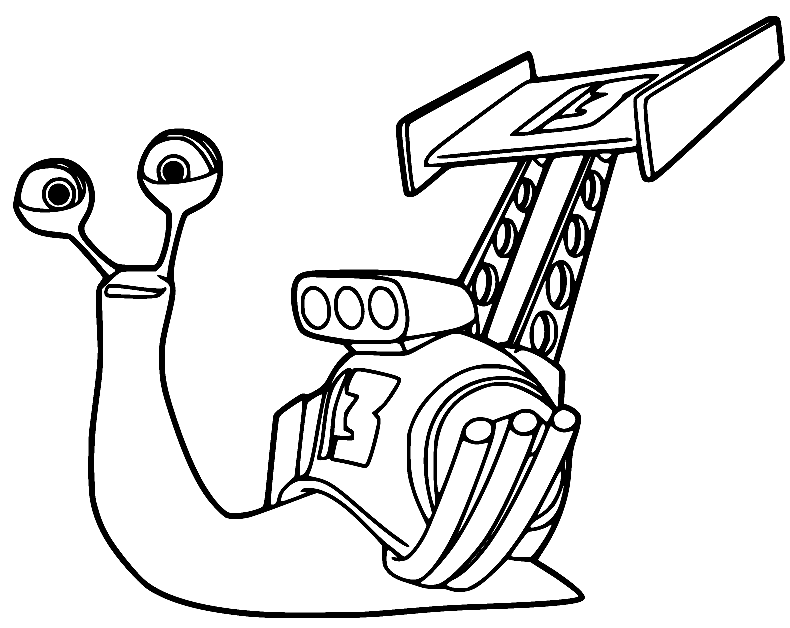 No 13 Racer Skidmark Snail Coloring Page