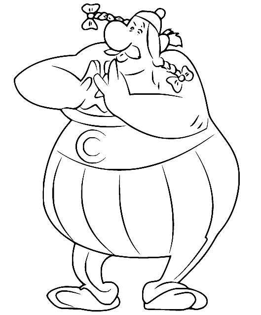 Obelix Applauding Coloring Page