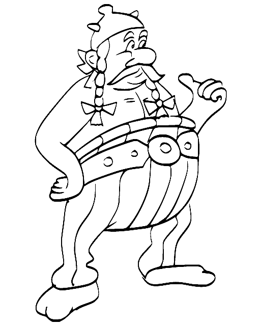 Obelix Talking Coloring Page
