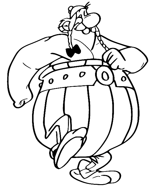 Obelix andando de Asterix