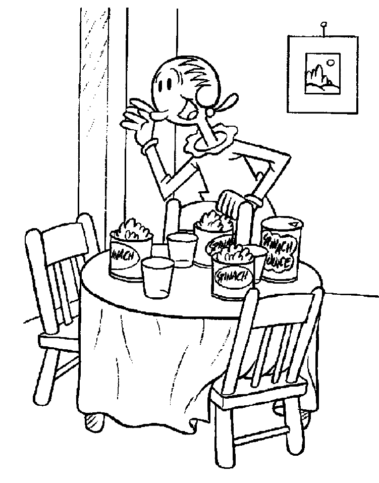 Olive Oyl And Spinach Coloring Pages