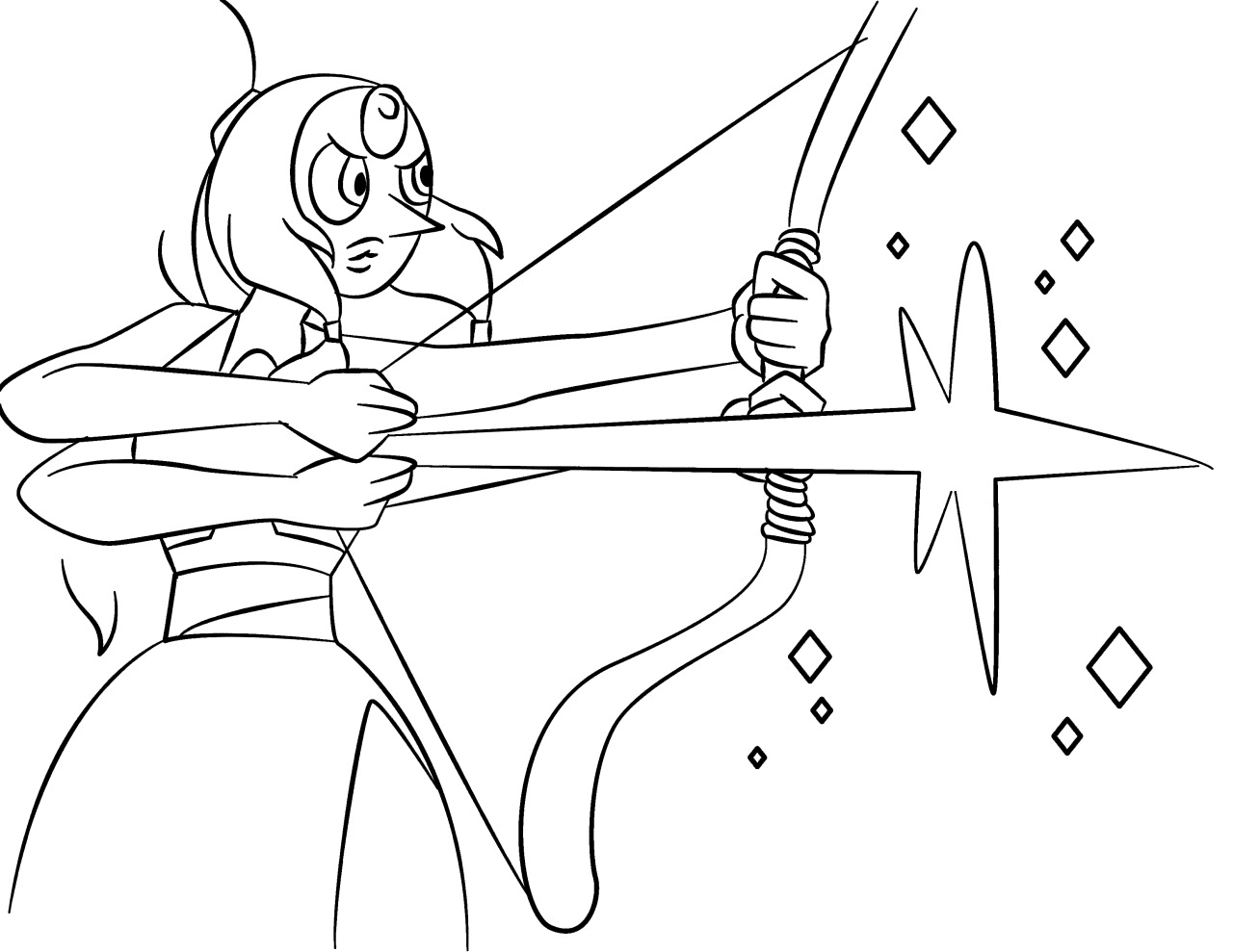Opal with Bow Coloring Page