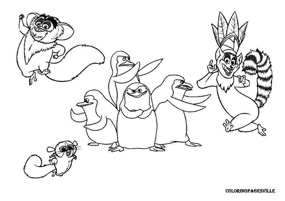Penguins Of Madagascar to Print Coloring Pages