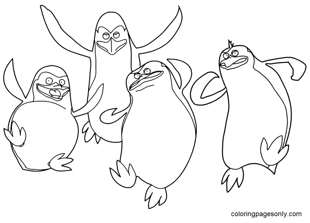 Penguins of Madagascar Coloring Page