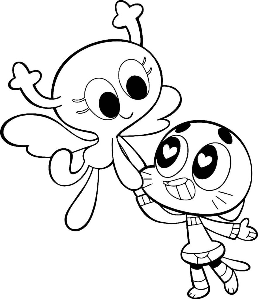Penny and Gumbal Coloring Page