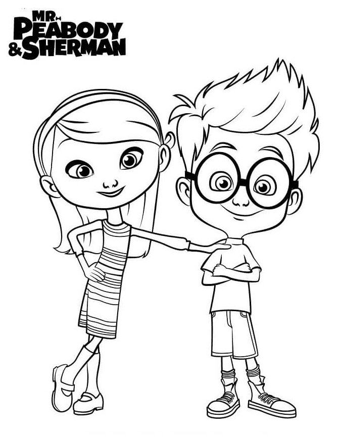 Penny and Sherman Coloring Page