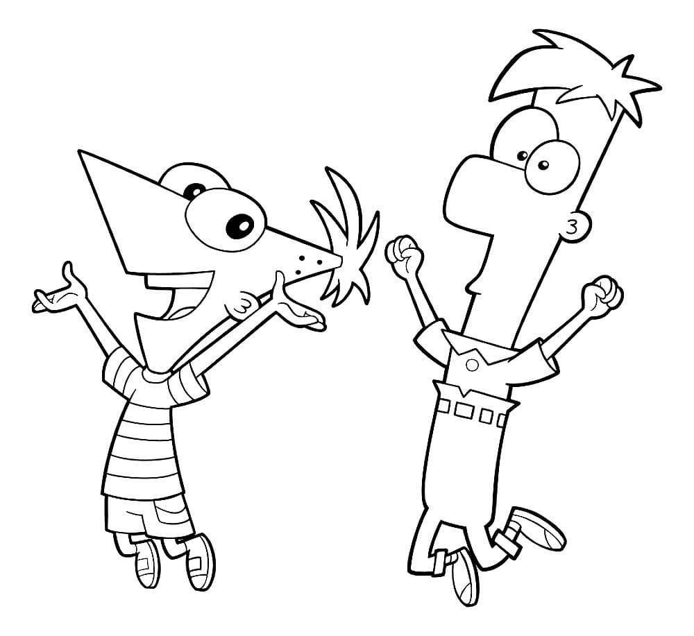 Phineas und Ferb freuen sich über Phineas und Ferb