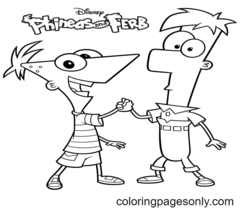 Coloriage Phineas et Ferb