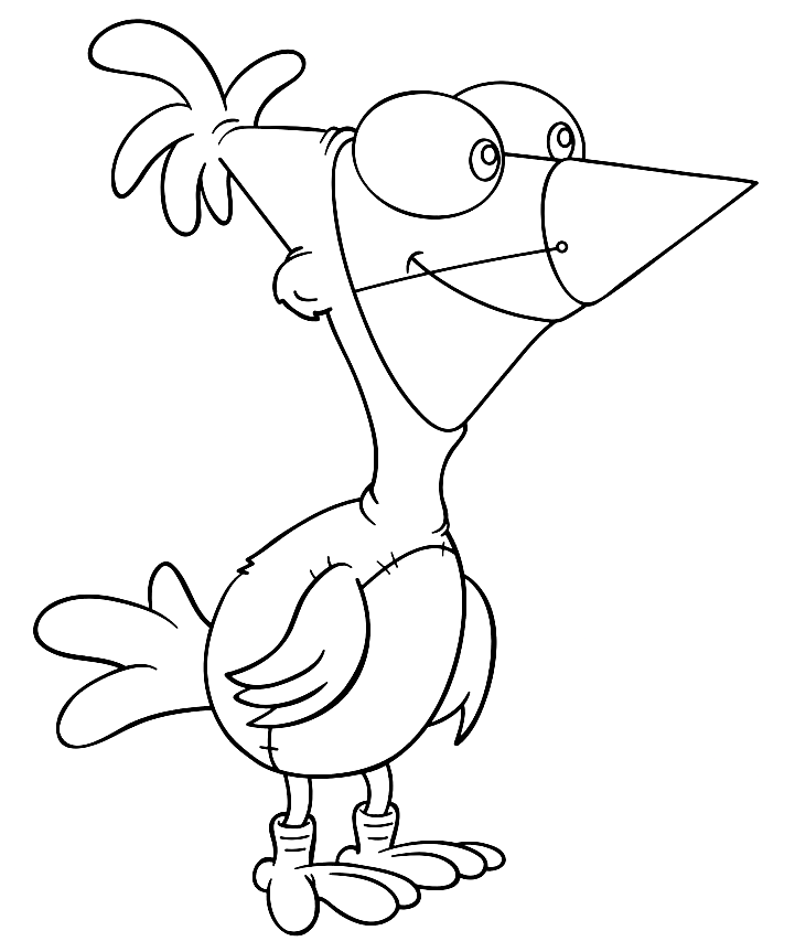 Phineas in a chicken suit Coloring Page