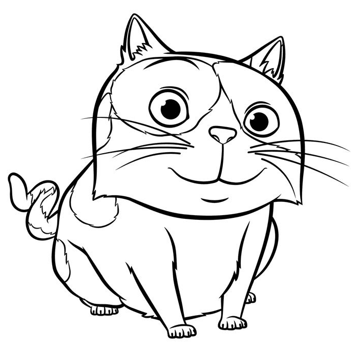 Pig Cat Coloring Page