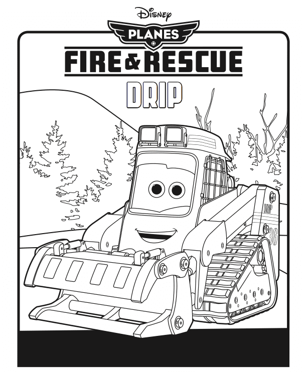 Planes Fire and Rescue Drip Coloring Page
