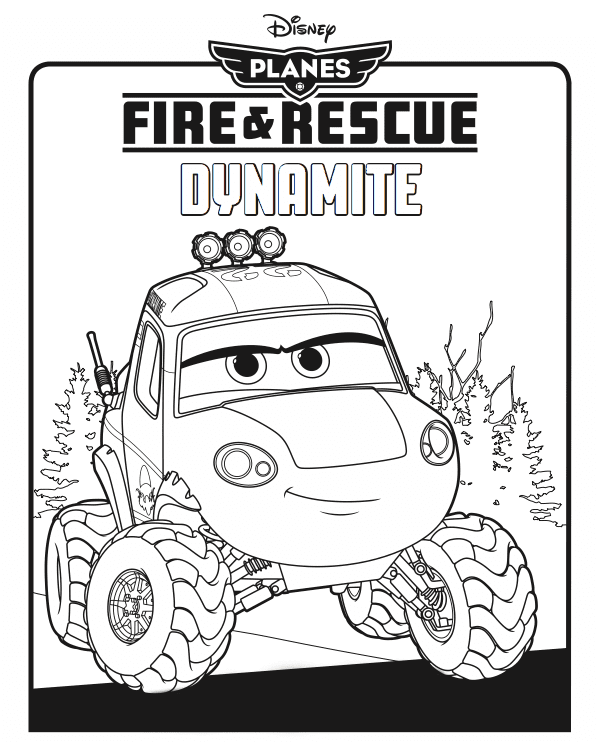 Planes Fire and Rescue Dynamite Coloring Page
