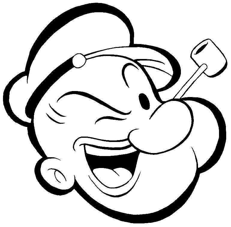 Popeye Face Coloring Page
