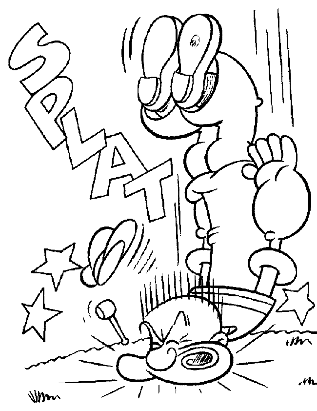 Popeye Falling Coloring Page