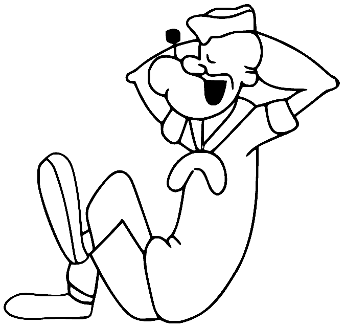 Popeye Sleeping Coloring Pages