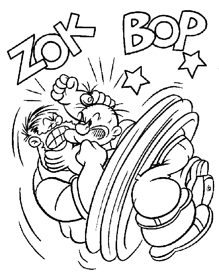 Popeye and Bluto Fighting Coloring Page