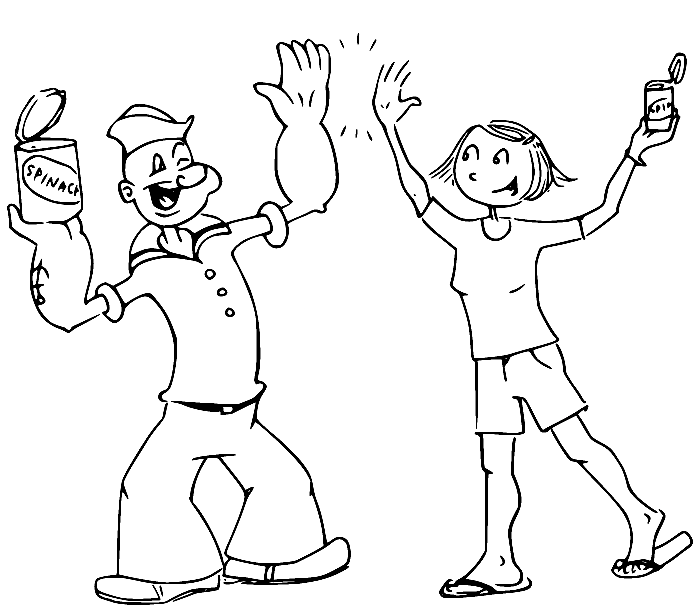 Popeye and Olive Oyl Coloring Pages