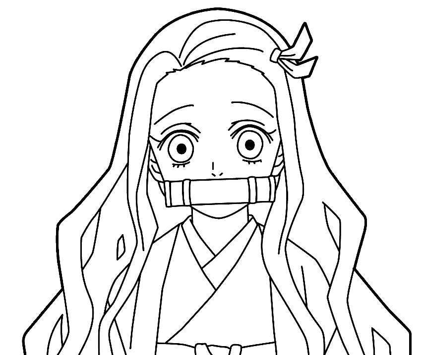 Pretty Nezuko Kamado Coloring Page - Free Printable Coloring Pages