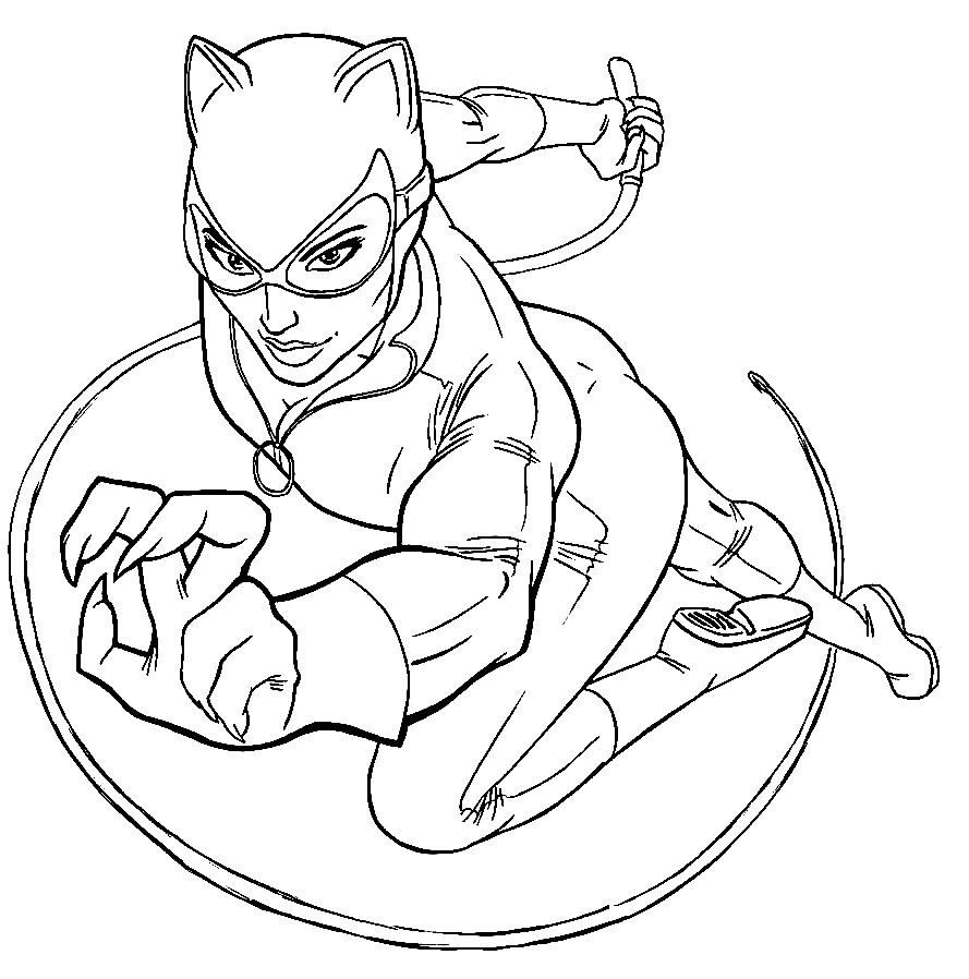 Printable Catwoman Coloring Page