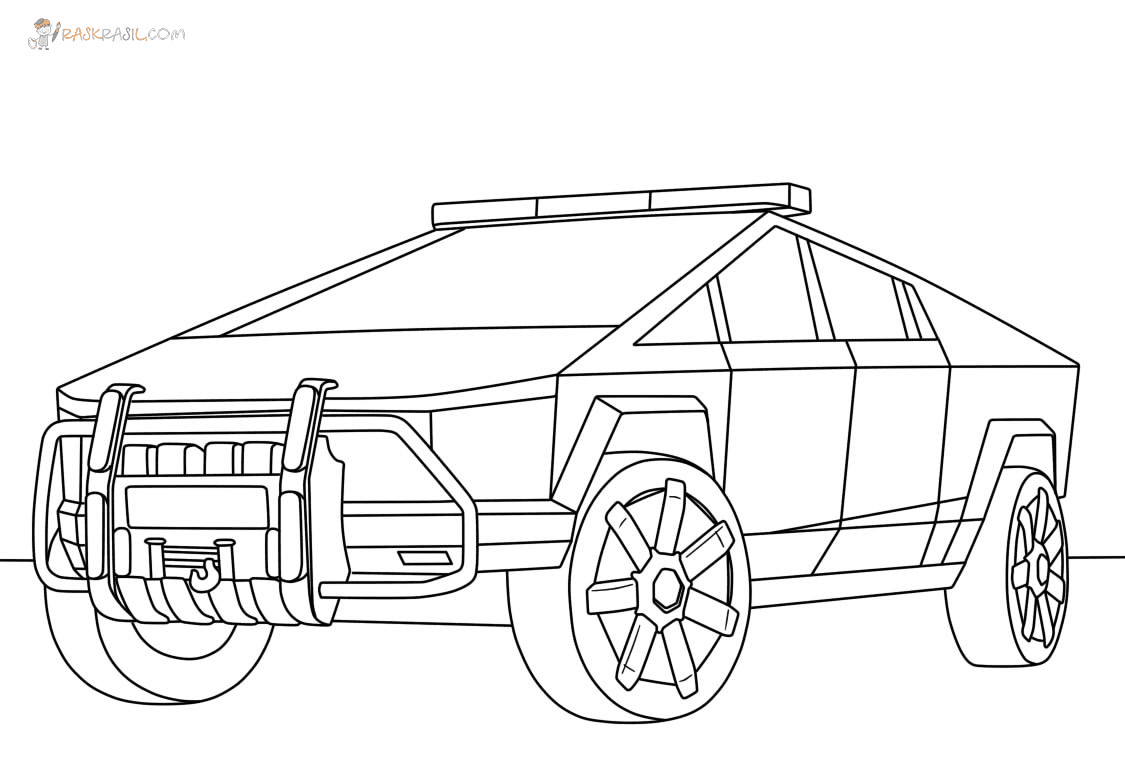 Printable Tesla Cybertruck Coloring Pages