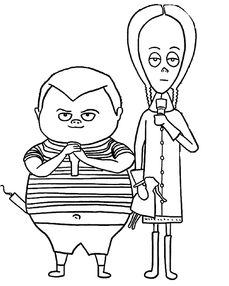 Pugsley and Wednesday from The Addams Family