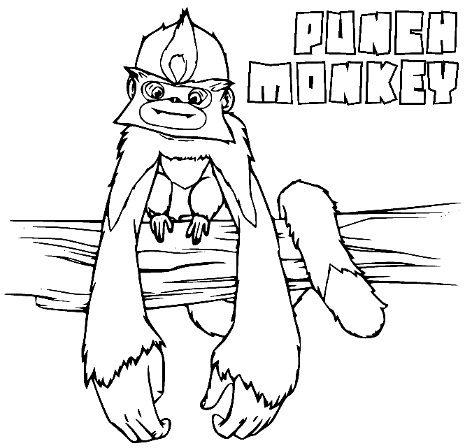 Punch Monkey from The Croods Coloring Page