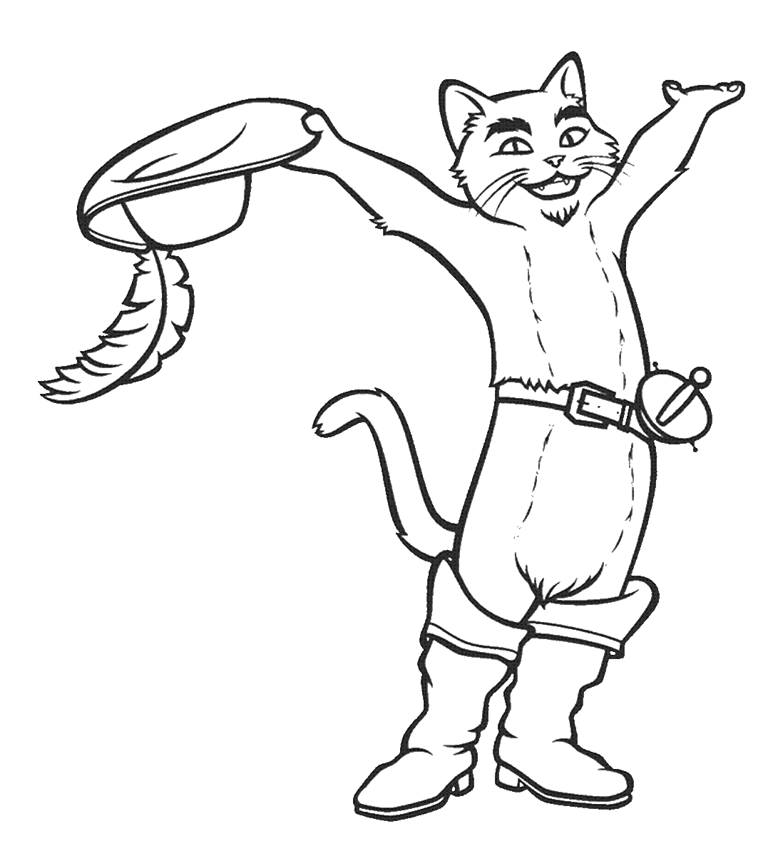 Puss in Boots Free Coloring Page