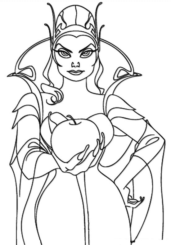 Queen Narissa and her Apple Coloring Page