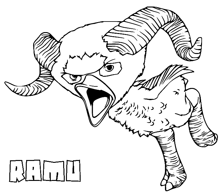 Ramu from The Croods Coloring Page