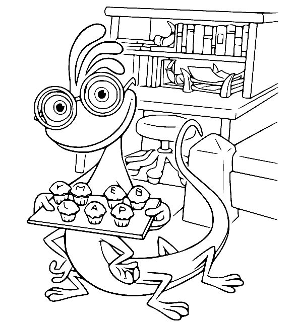 Randall Cooking Cupcakes Coloring Pages