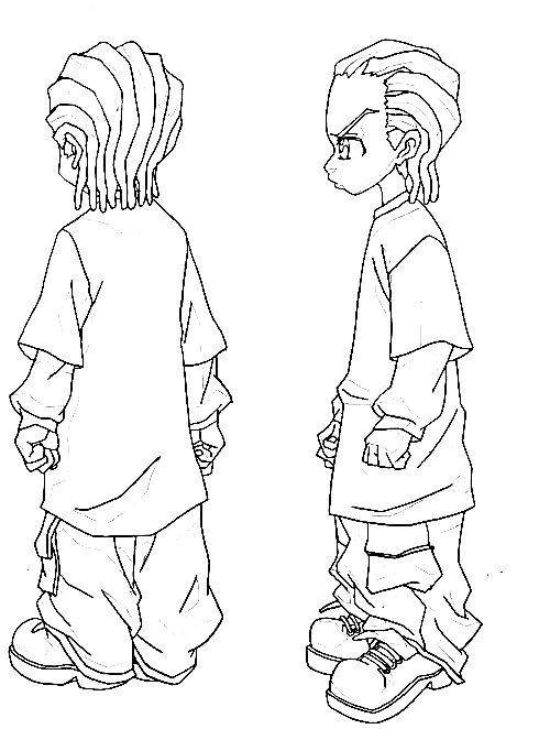 Riley from Boondocks Coloring Page