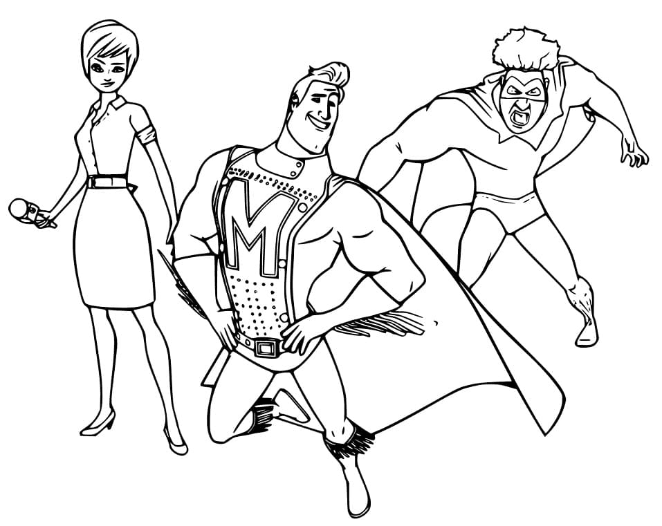 Roxanne with Metro Man and Tighten Coloring Pages