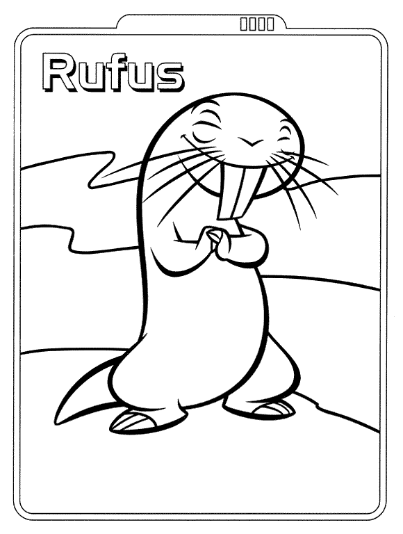 Rufus from Kim Possible Coloring Page