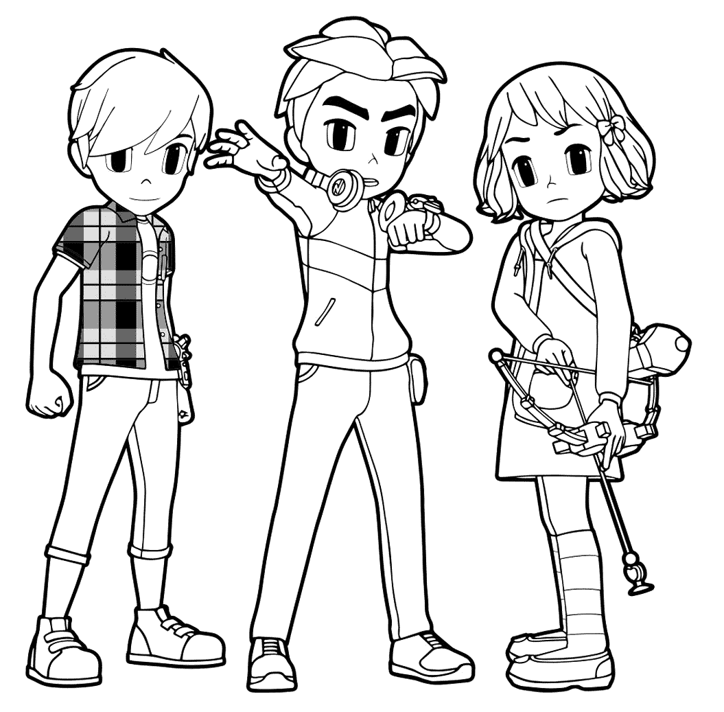Ryan, Dylan and Dolly Coloring Page