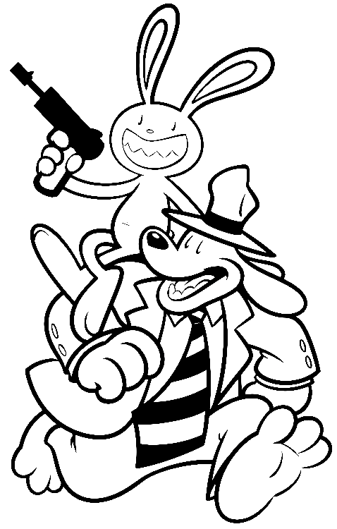 Sam and Max Coloring Page