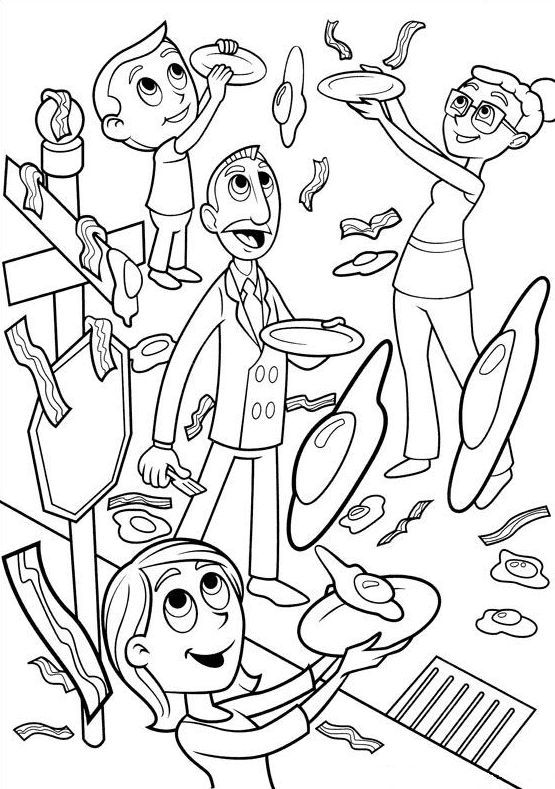 Sandwiches Falling From The Sky Coloring Page