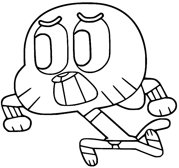 Scared Gumball Coloring Pages