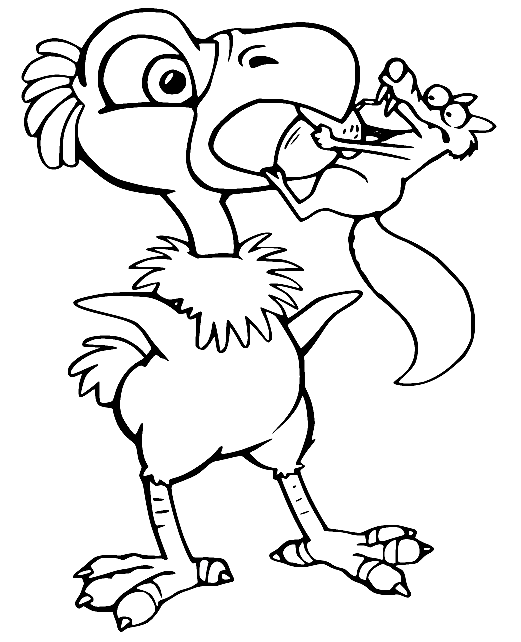 Scrat Compete for Acorn Coloring Page