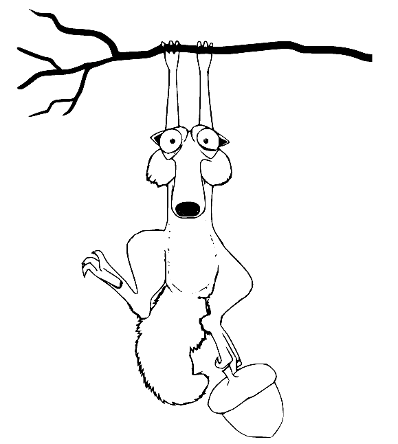 Scrat sostiene una rama de la Era del Hielo